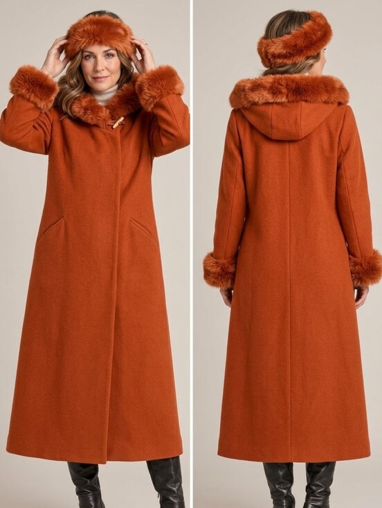 Linda Lundstrom Jackets & Blazers - Vintage Rare Linda Lundstrom Laparka Orange 100% Wool Women Coat Headband Sz 12